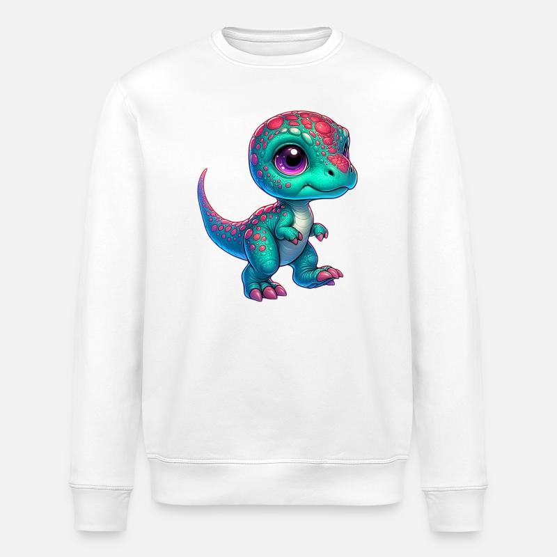Dinosaur - Stanley/Stella ROLLER Unisex Organic Sweatshirt - white