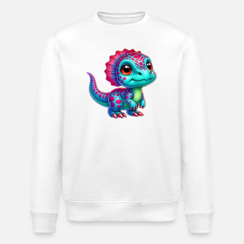Dinosaur - Stanley/Stella ROLLER Unisex Organic Sweatshirt - white