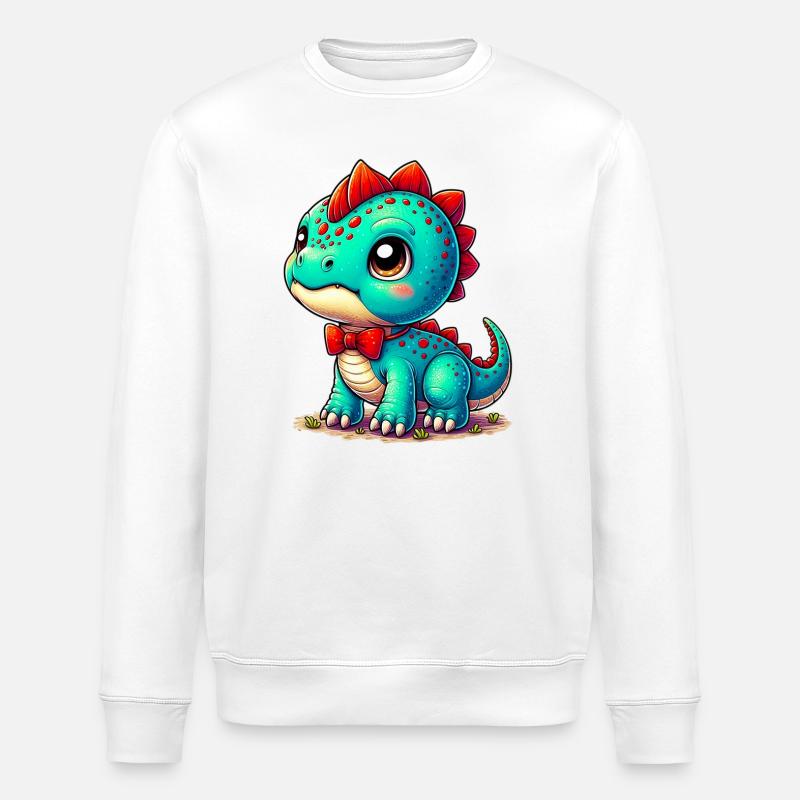 Dinosaur - Stanley/Stella ROLLER Unisex Organic Sweatshirt - white