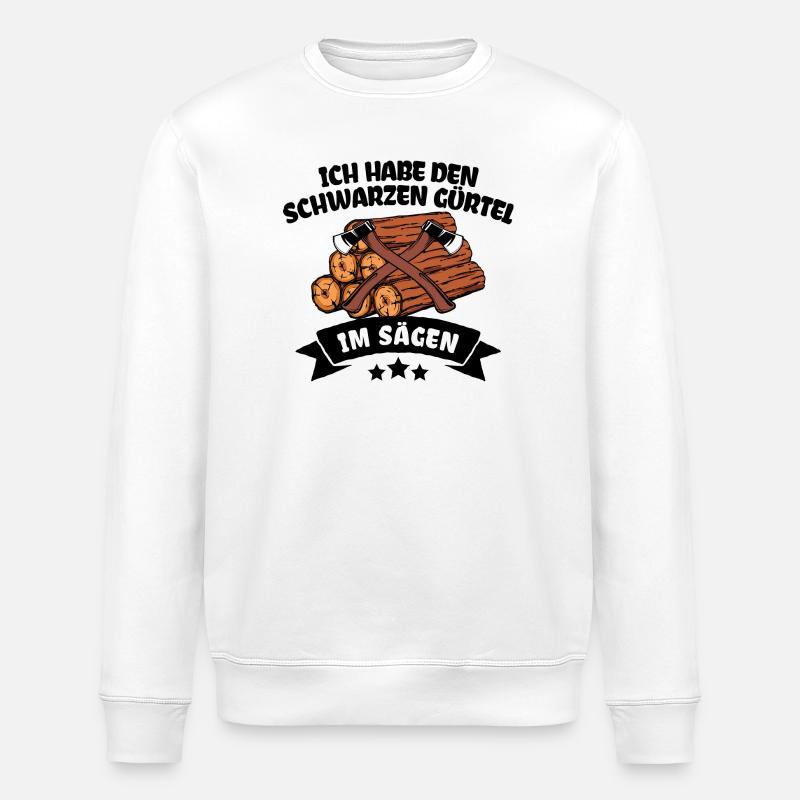 Bûcheron déclaration boiseries bois hache - Sweat bio ROLLER Stanley/Stella Unisexe - blanc