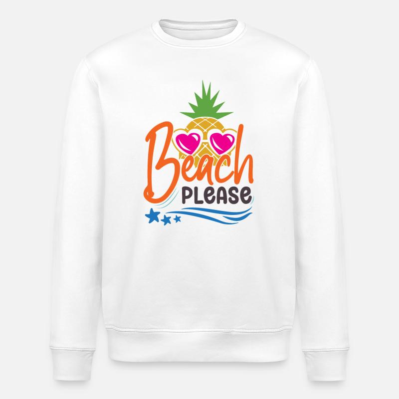 Plage s’il vous plaît - Sweat bio ROLLER Stanley/Stella Unisexe - blanc
