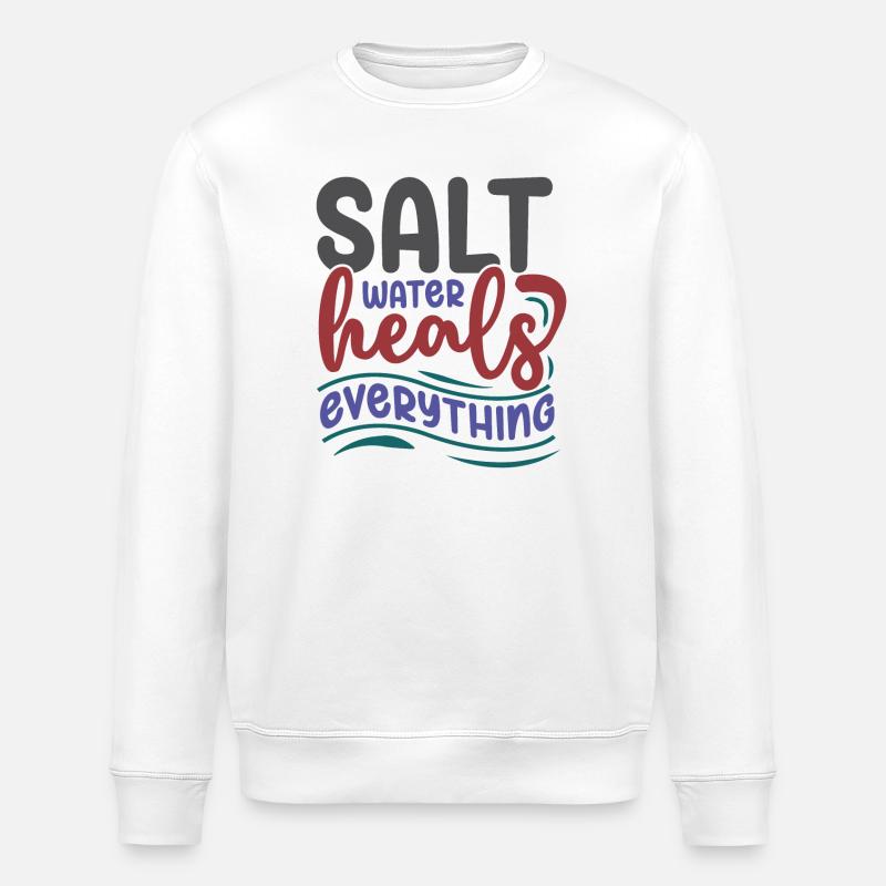 Salzwasser heilt alles - Stanley/Stella Unisex Bio-Sweatshirt ROLLER - Weiß