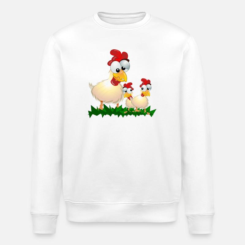 HÜHNER HAHN HENNE - Stanley/Stella Unisex Bio-Sweatshirt ROLLER - Weiß