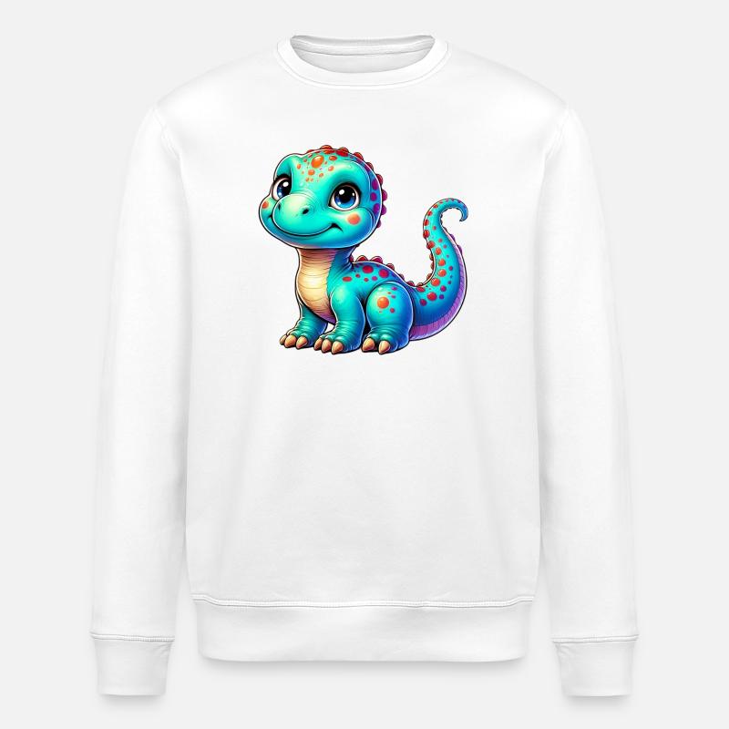 Dinosaur - Stanley/Stella ROLLER Unisex Organic Sweatshirt - white