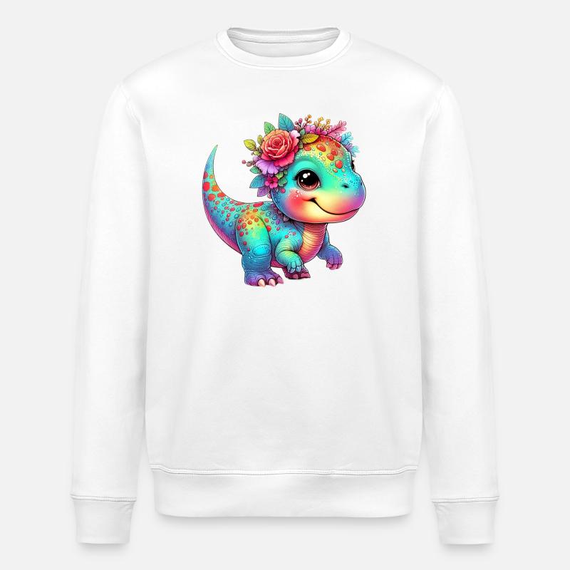 Dinosaur - Stanley/Stella ROLLER Unisex Organic Sweatshirt - white