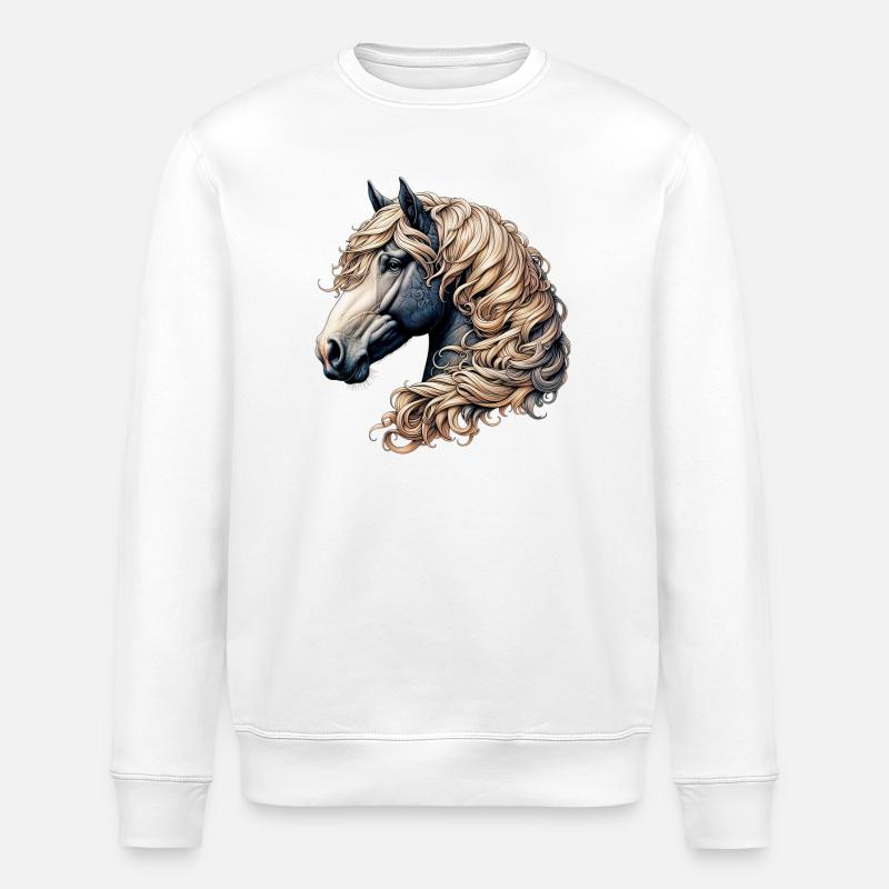 Cheval - Sweat bio ROLLER Stanley/Stella Unisexe - blanc