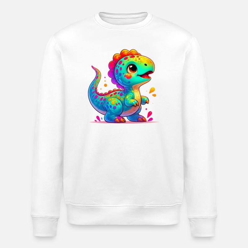 Dinosaur - Stanley/Stella ROLLER Unisex Organic Sweatshirt - white