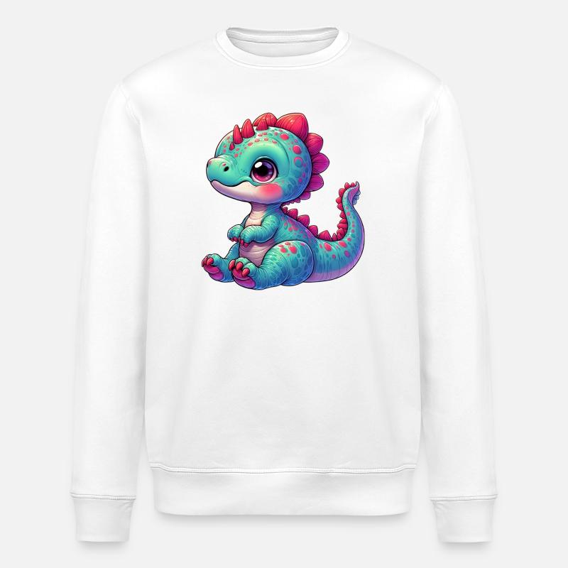 Dinosaur - Stanley/Stella ROLLER Unisex Organic Sweatshirt - white