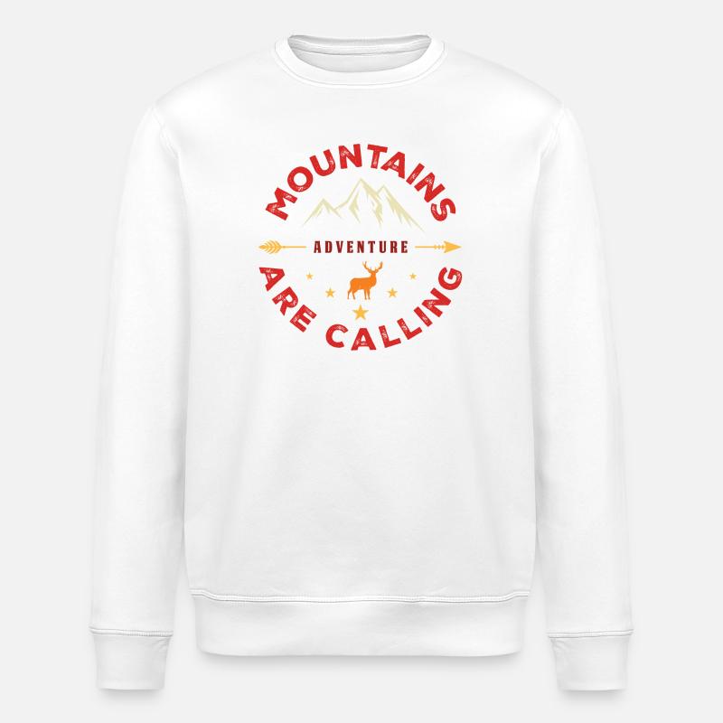 Die Berge rufen - Outdoor-Abenteuer - Stanley/Stella Unisex Bio-Sweatshirt ROLLER - Weiß