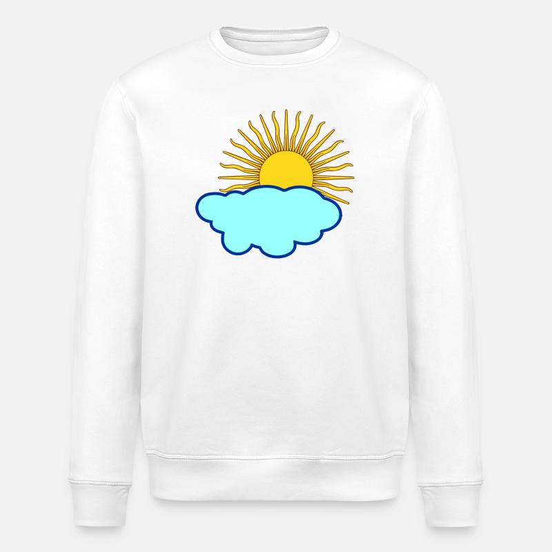 Sun behind cloud - Stanley/Stella ROLLER Unisex Organic Sweatshirt - white