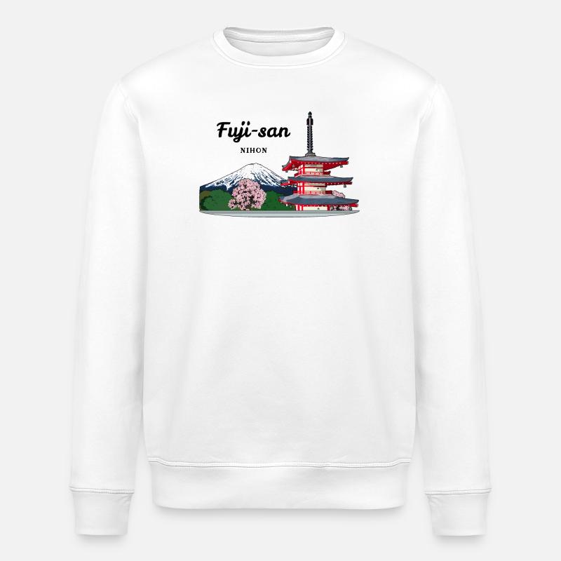Berg Fuji, Japan, Pagode - Stanley/Stella Unisex Bio-Sweatshirt ROLLER - Weiß