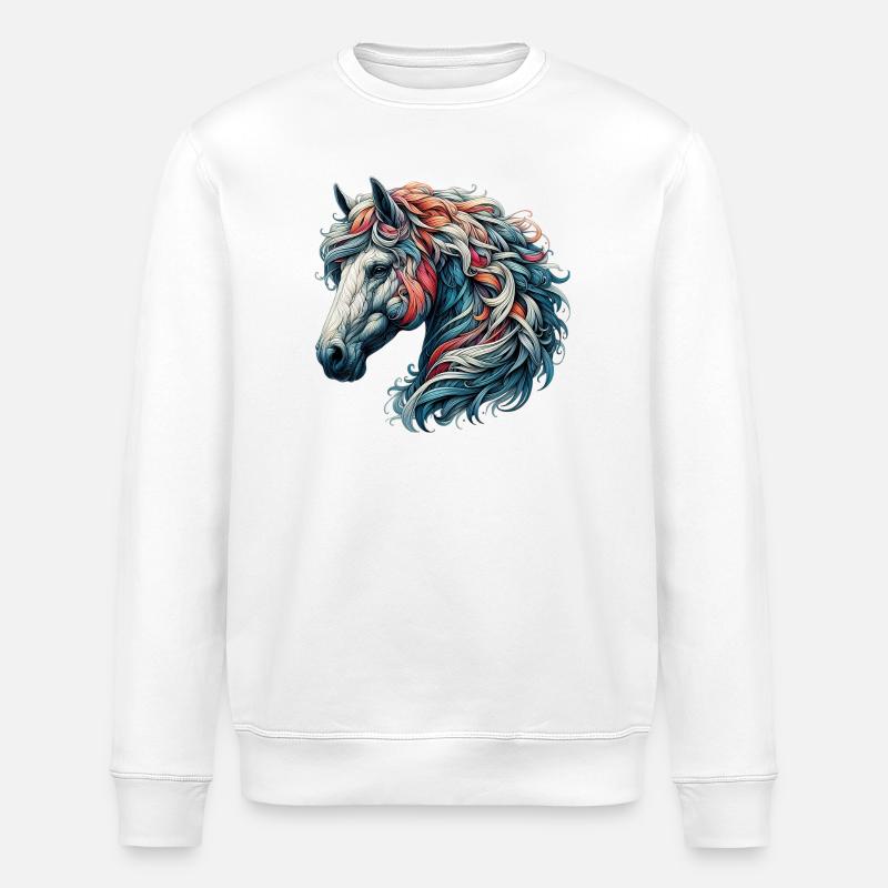Pferd - Stanley/Stella Unisex Bio-Sweatshirt ROLLER - Weiß