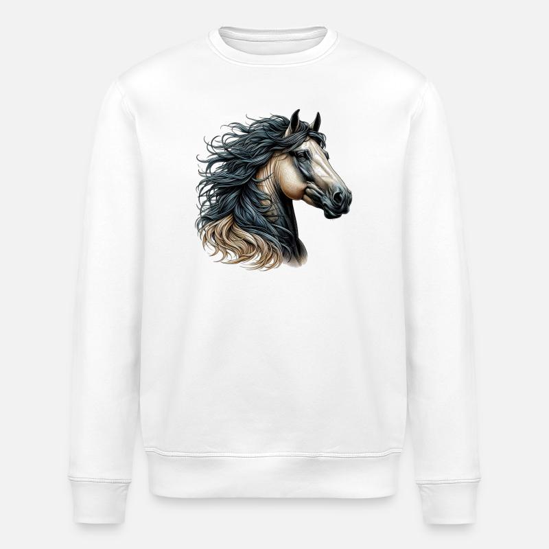 Cheval - Sweat bio ROLLER Stanley/Stella Unisexe - blanc