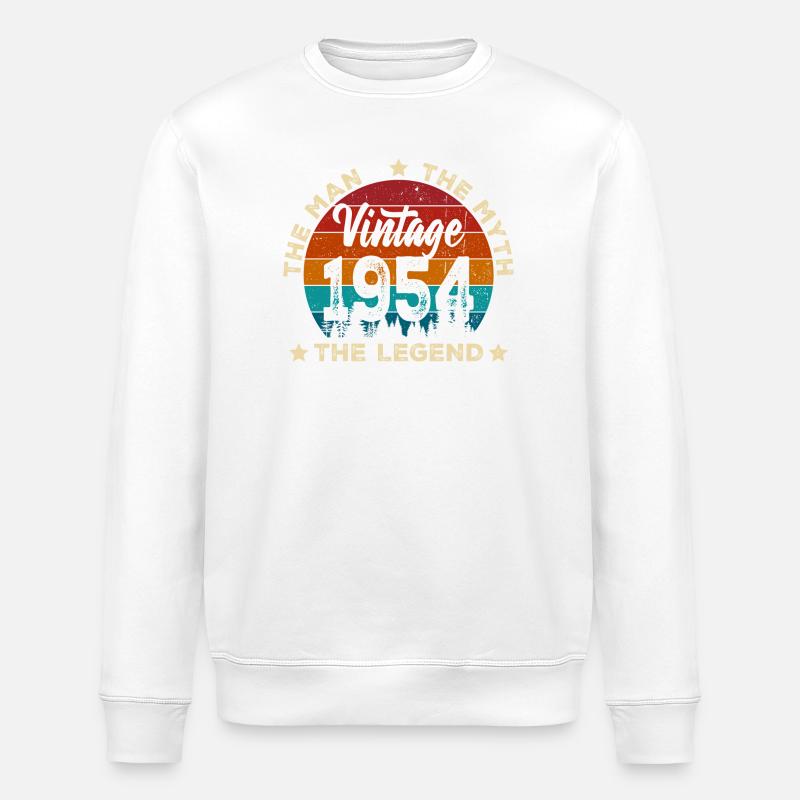 Millésime 1954 Légende Logo - Sweat bio ROLLER Stanley/Stella Unisexe - blanc