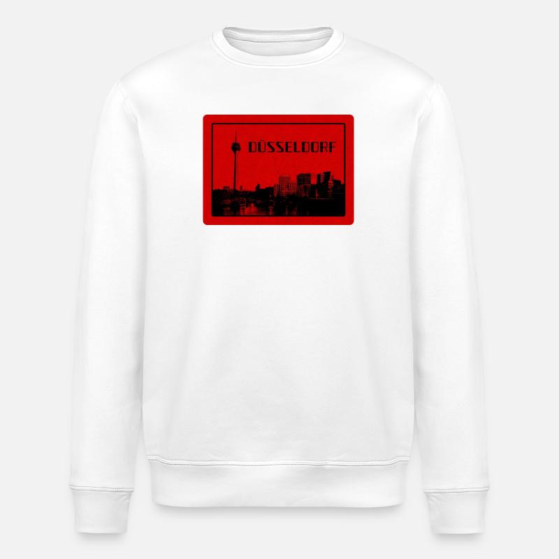 Düsseldorf Skyline Édition Rouge - Sweat bio ROLLER Stanley/Stella Unisexe - blanc