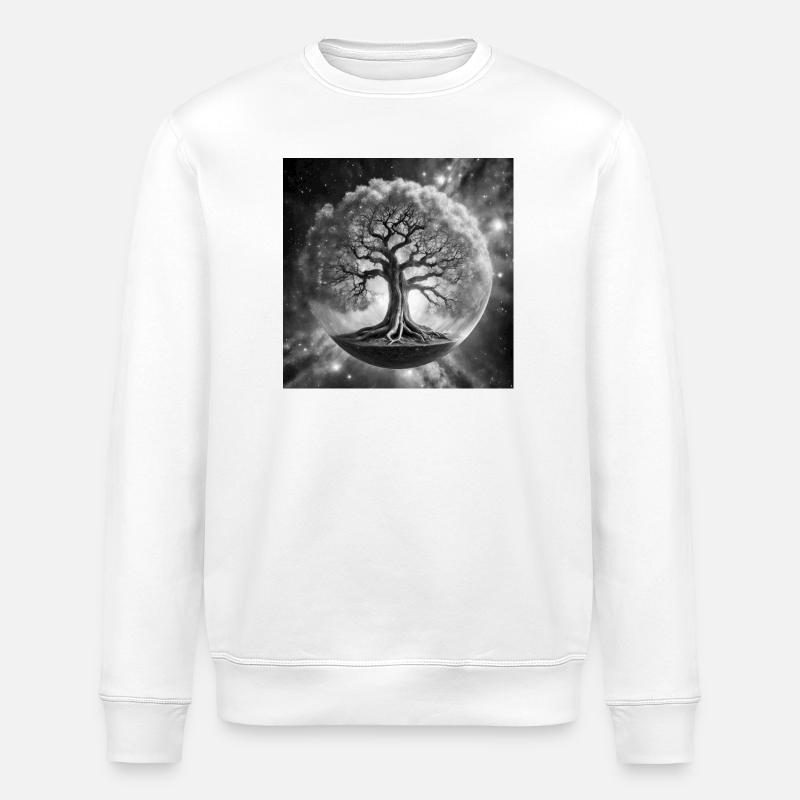 Der Kosmische Yggdrasil - Stanley/Stella Unisex Bio-Sweatshirt ROLLER - Weiß