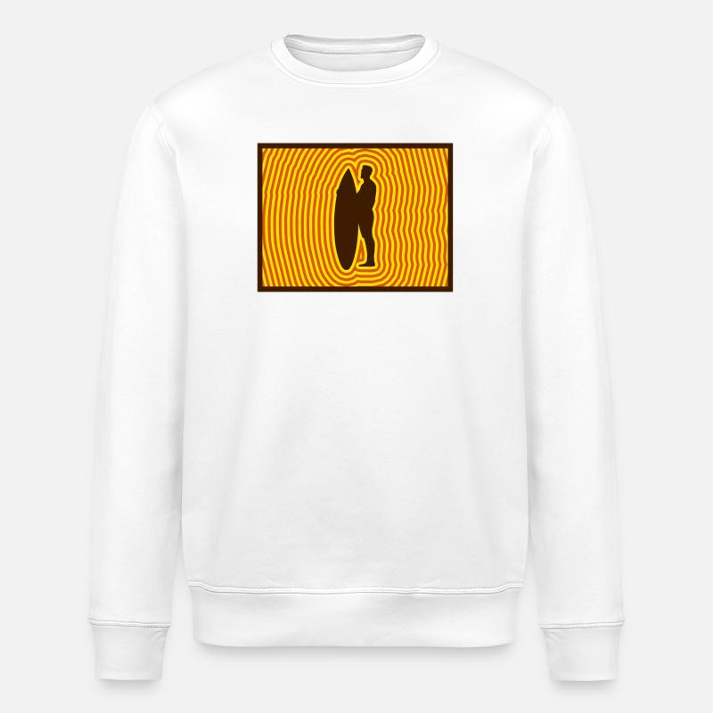 Surf Silhouette – Énergie rétro des vagues - Sweat bio ROLLER Stanley/Stella Unisexe - blanc