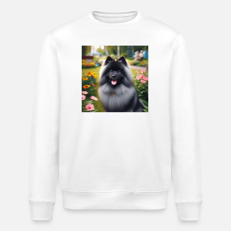 Wolspitz Keeshond - Stanley/Stella Unisex Bio-Sweatshirt ROLLER - Weiß