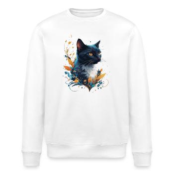 Bunte Katze - Stanley/Stella Unisex Bio-Sweatshirt ROLLER - Weiß - Vorne - Nik (191cm)