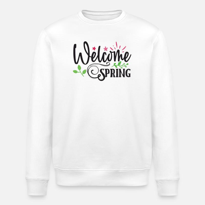 Willkommen Frühling - Stanley/Stella Unisex Bio-Sweatshirt ROLLER - Weiß