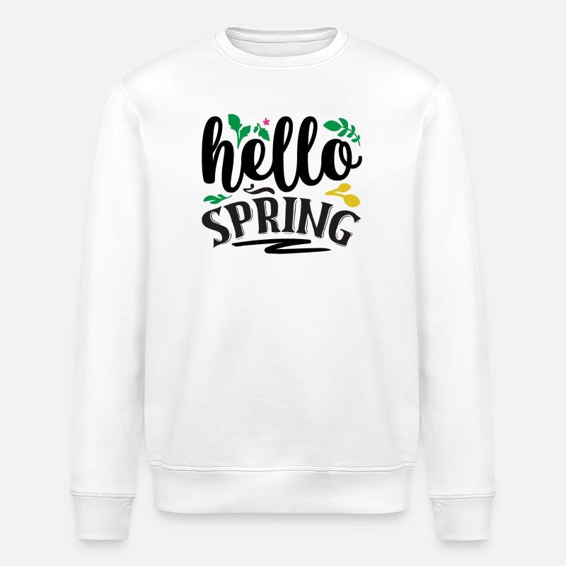 Hello Spring - Stanley/Stella ROLLER Unisex Organic Sweatshirt - white