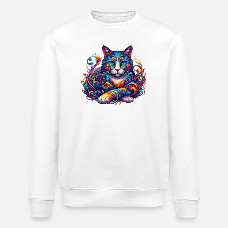 Chat - Sweat bio ROLLER Stanley/Stella Unisexe - blanc