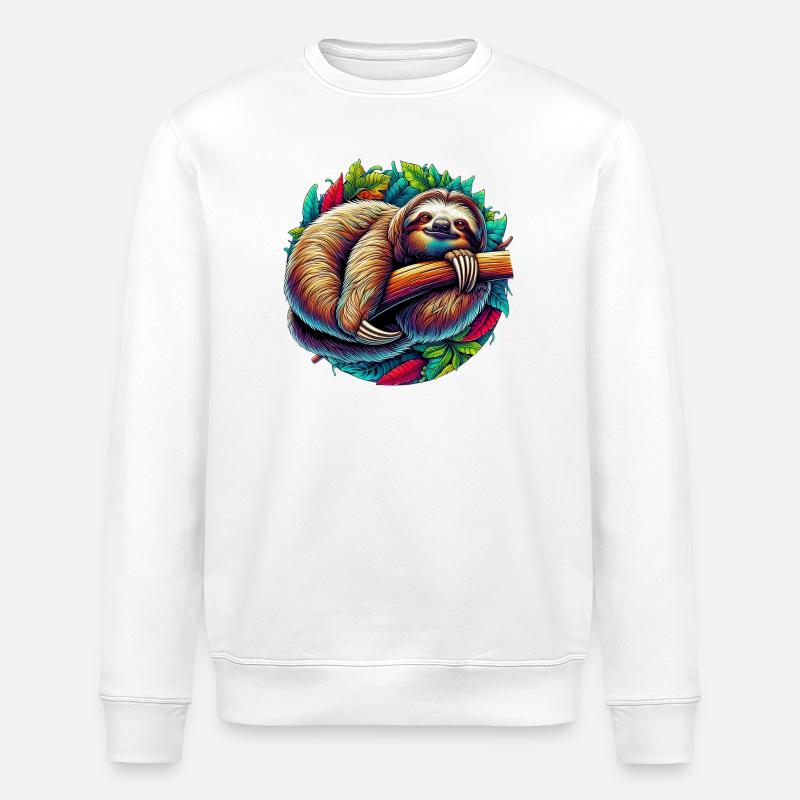 Faultier - Stanley/Stella Unisex Bio-Sweatshirt ROLLER - Weiß
