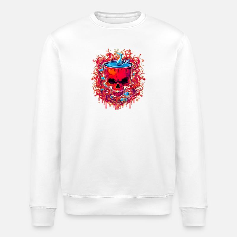Ein teuflisches Getränk in einer Schädeltasse - Stanley/Stella Unisex Bio-Sweatshirt ROLLER - Weiß