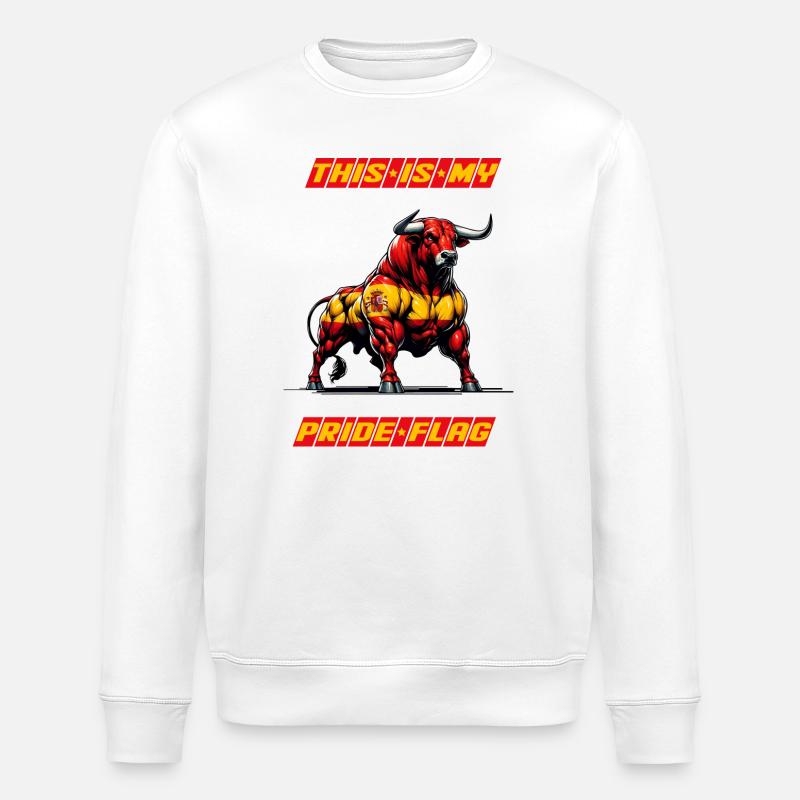 This is my pride flag Spain - Stanley/Stella ROLLER Unisex Organic Sweatshirt - white