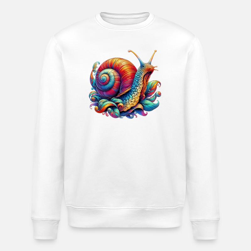 Snail - Stanley/Stella ROLLER Unisex Organic Sweatshirt - white