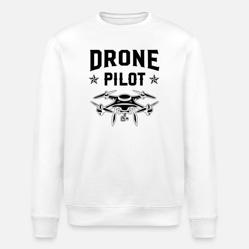 Drone Pilot - Stanley/Stella ROLLER Unisex Organic Sweatshirt - white