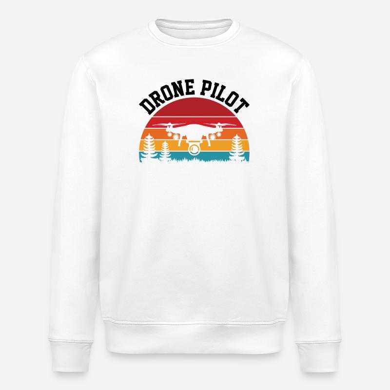 Drone Pilot - Stanley/Stella ROLLER Unisex Organic Sweatshirt - white