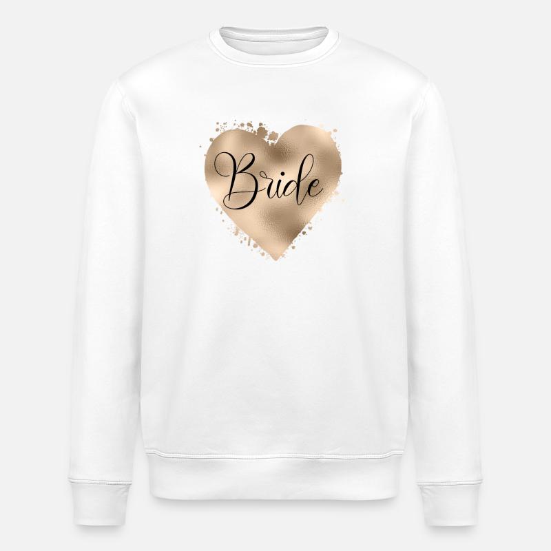 Team Bride Heart! Customisable - Stanley/Stella ROLLER Unisex Organic Sweatshirt - white