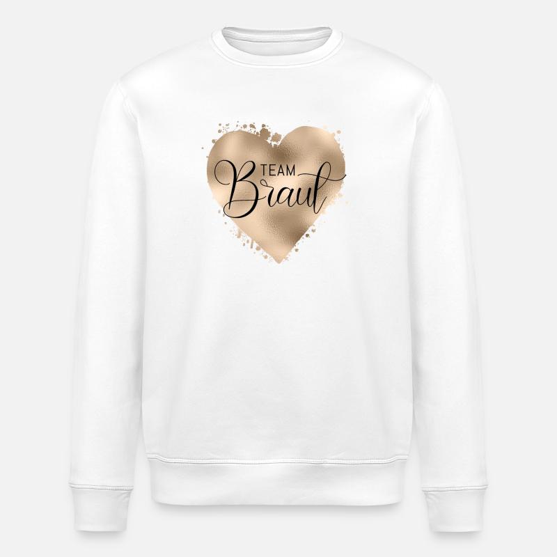 Team Braut-Herz! Personalisierbar - Stanley/Stella Unisex Bio-Sweatshirt ROLLER - Weiß