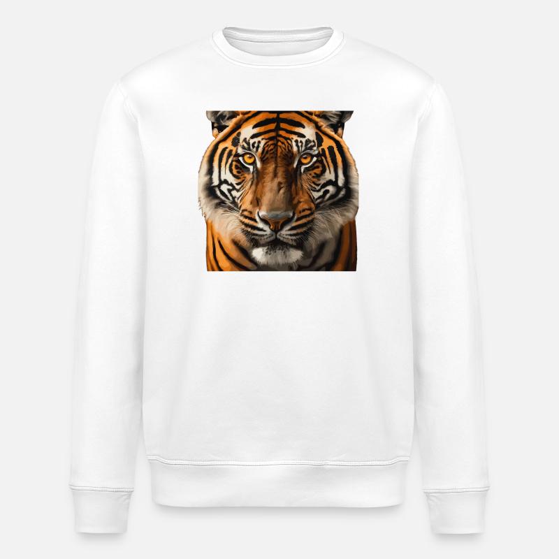 Wildtiger Portrait Kunstdruck - Stanley/Stella Unisex Bio-Sweatshirt ROLLER - Weiß