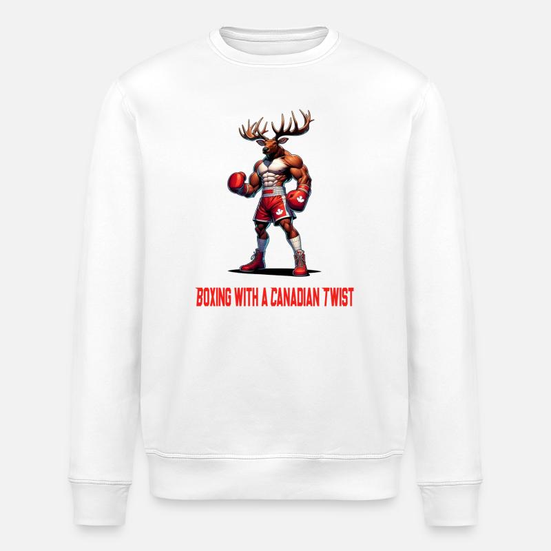 Kanada Elch Box Design - Stanley/Stella Unisex Bio-Sweatshirt ROLLER - Weiß