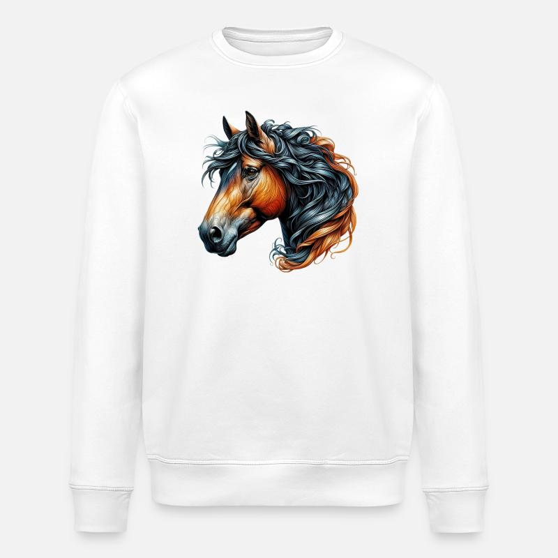 Pferd - Stanley/Stella Unisex Bio-Sweatshirt ROLLER - Weiß