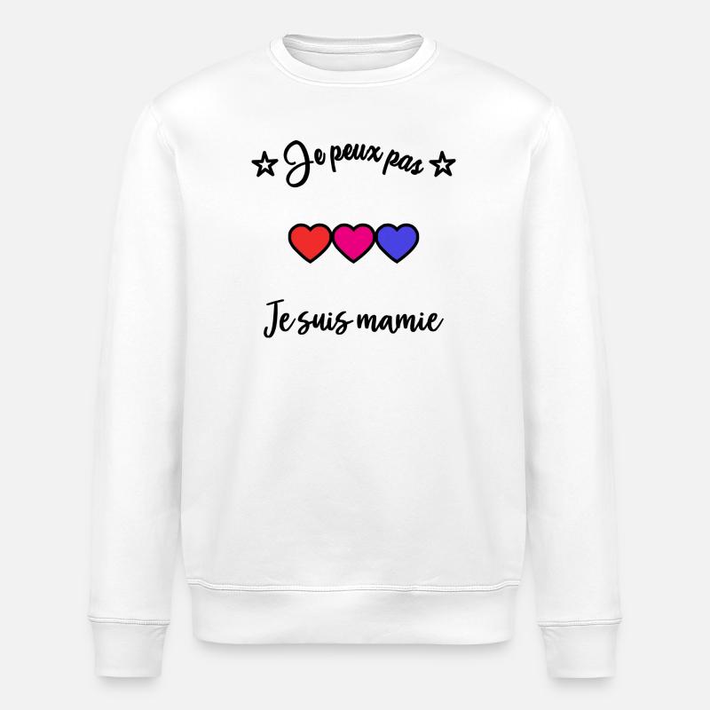 GRANNY. I CAN'T - Stanley/Stella ROLLER Unisex Organic Sweatshirt - white