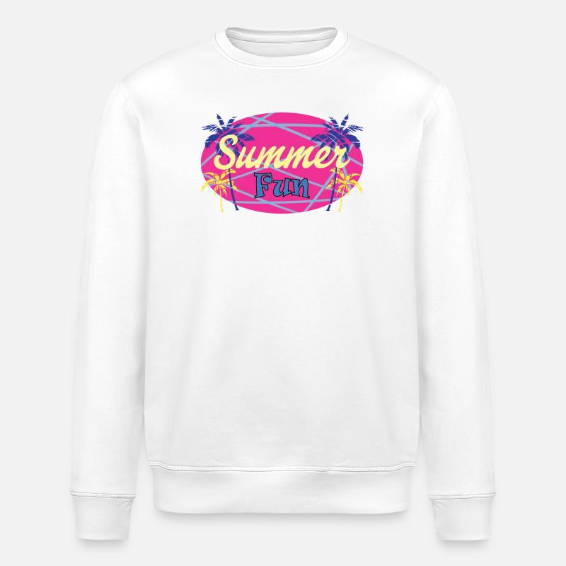 SUMMER FUN MIT PALMEN - Stanley/Stella Unisex Bio-Sweatshirt ROLLER - Weiß