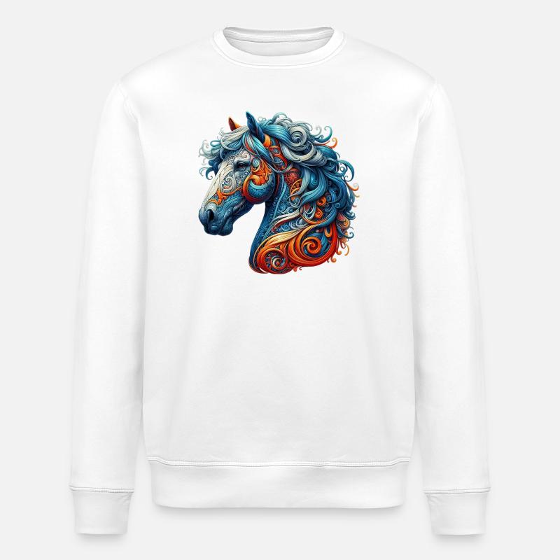 Cheval - Sweat bio ROLLER Stanley/Stella Unisexe - blanc