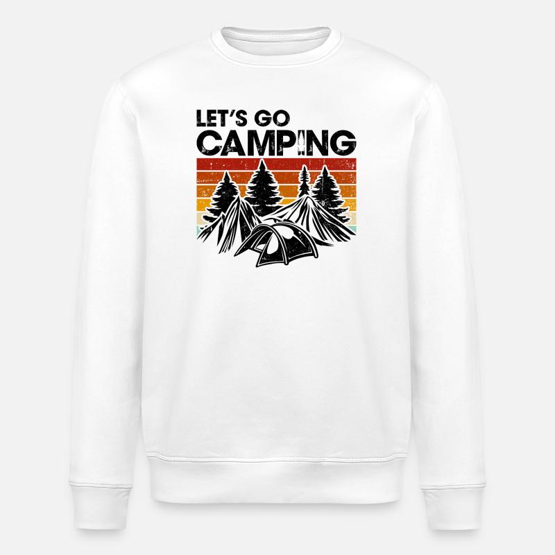 Silhouette Pines at Sunset Stripes - Stanley/Stella ROLLER Unisex Organic Sweatshirt - white