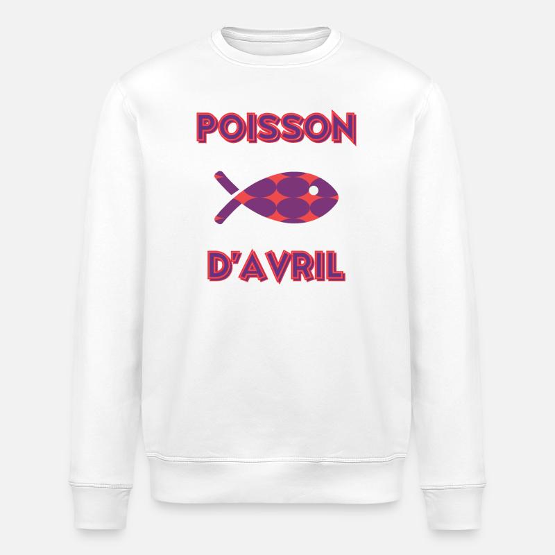 POISSON D'AVRIL - Sweat bio ROLLER Stanley/Stella Unisexe - blanc