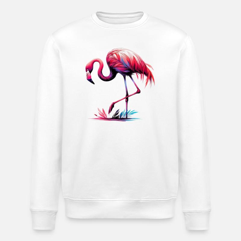 Flamingo - Stanley/Stella Unisex Bio-Sweatshirt ROLLER - Weiß