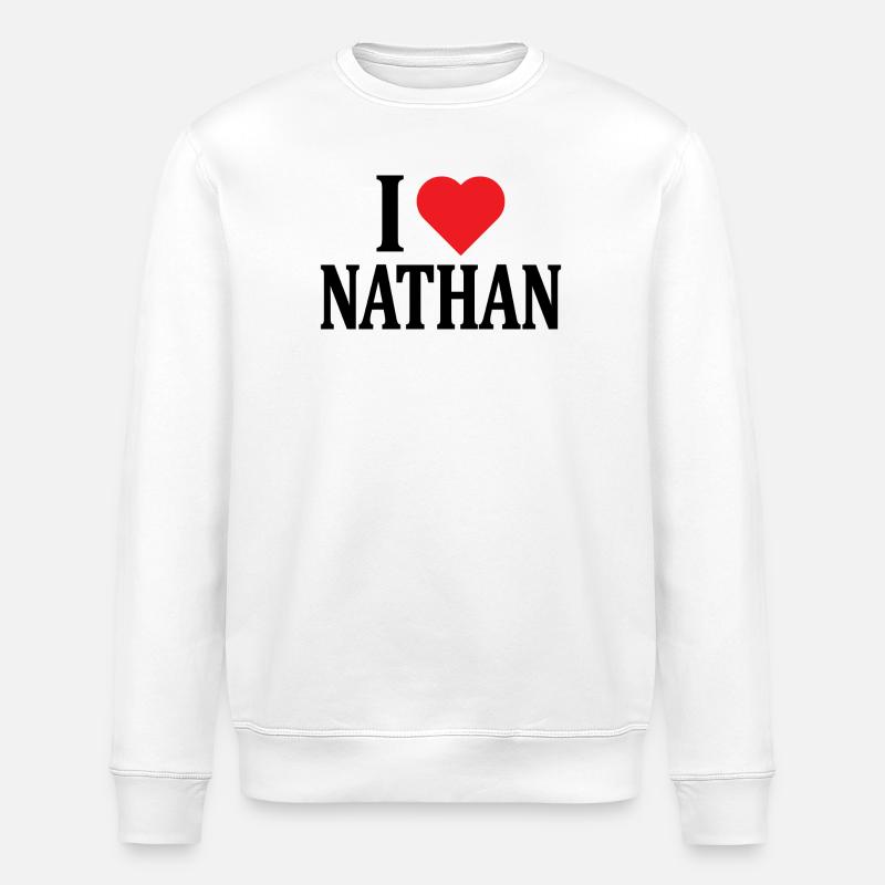 t-shirt j’aime Nathan t-shirt idée cadeau - Sweat bio ROLLER Stanley/Stella Unisexe - blanc
