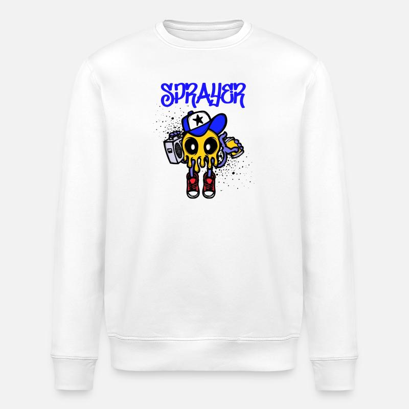 Sprayer Graffiti Spraydose Kunst Strassenkunst - Stanley/Stella Unisex Bio-Sweatshirt ROLLER - Weiß