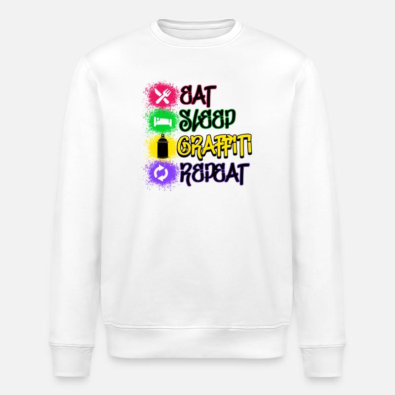 Graffiti Statement Sprayer Spraydose Kunst - Stanley/Stella Unisex Bio-Sweatshirt ROLLER - Weiß