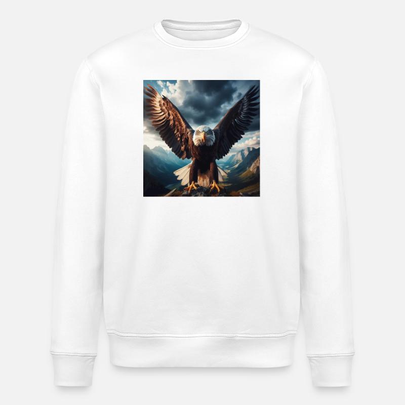 Majestic Eagle - Stanley/Stella ROLLER Unisex Organic Sweatshirt - white