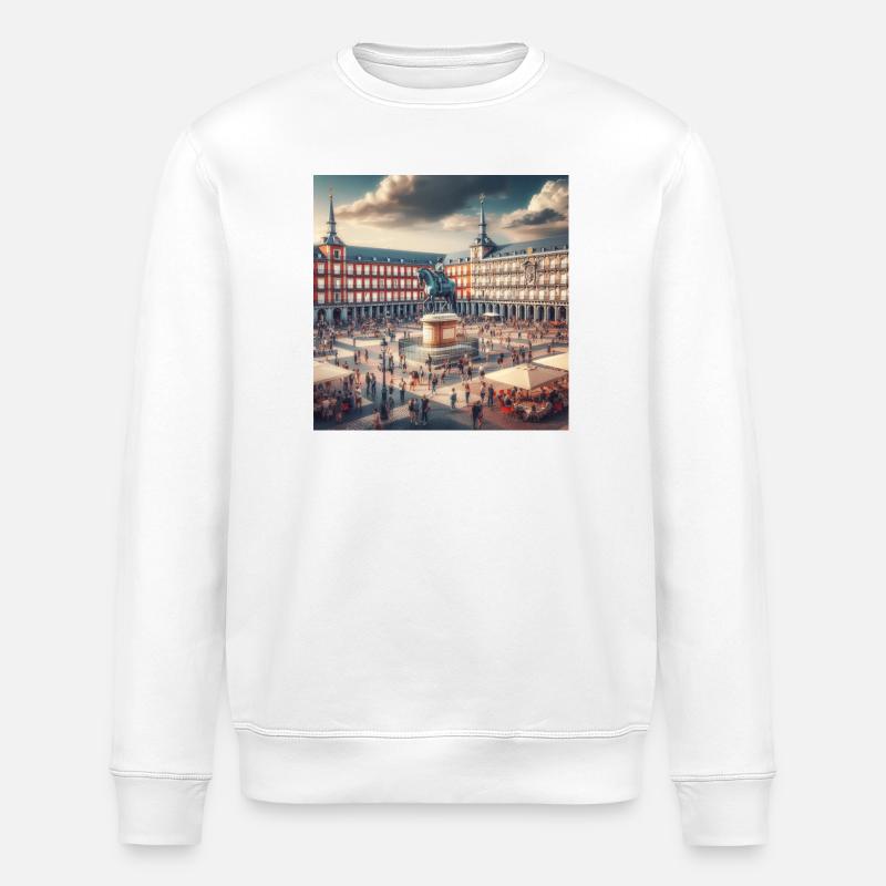 Plaza Mayor à Madrid - Sweat bio ROLLER Stanley/Stella Unisexe - blanc