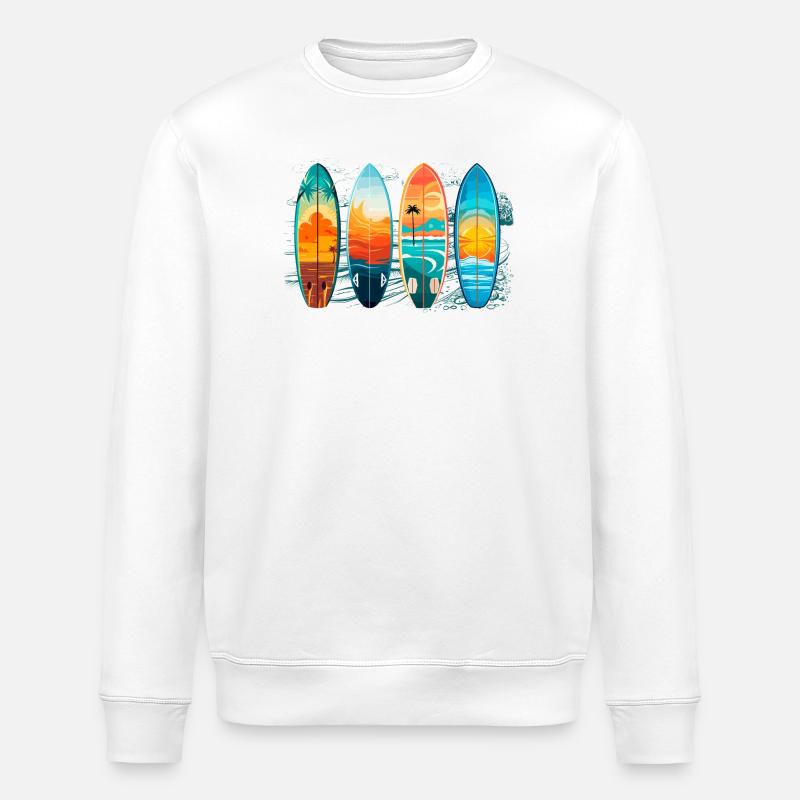 Planches Surf - Sweat bio ROLLER Stanley/Stella Unisexe - blanc