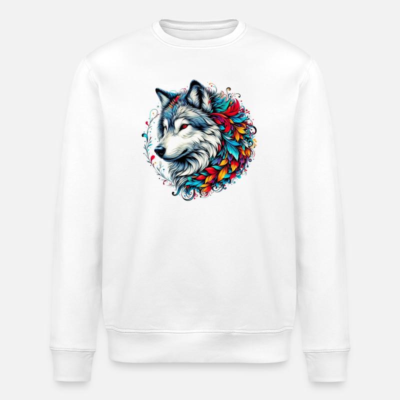 Wolf - Stanley/Stella ROLLER Unisex Organic Sweatshirt - white